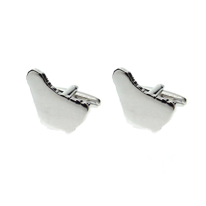 Outline Map of Barbados Rhodium Plated Cufflinks | Ashton and Finch