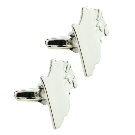 Outline Map of Belize Rhodium Plated Cufflinks | Ashton and Finch