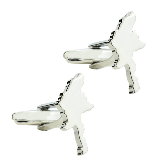 Outline Map of Burma Rhodium Plated Cufflinks | Ashton and Finch