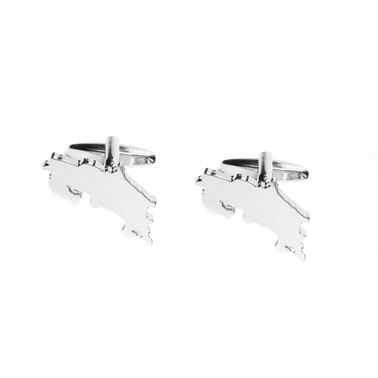 Outline Map of Costa Rica Rhodium Plated Cufflinks | Ashton and Finch