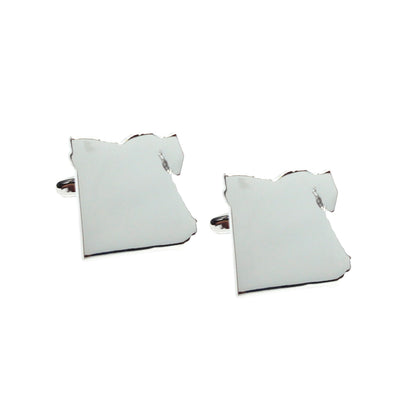 Outline Map of Egypt Rhodium Plated Cufflinks | Ashton and Finch