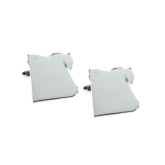 Outline Map of Egypt Rhodium Plated Cufflinks | Ashton and Finch