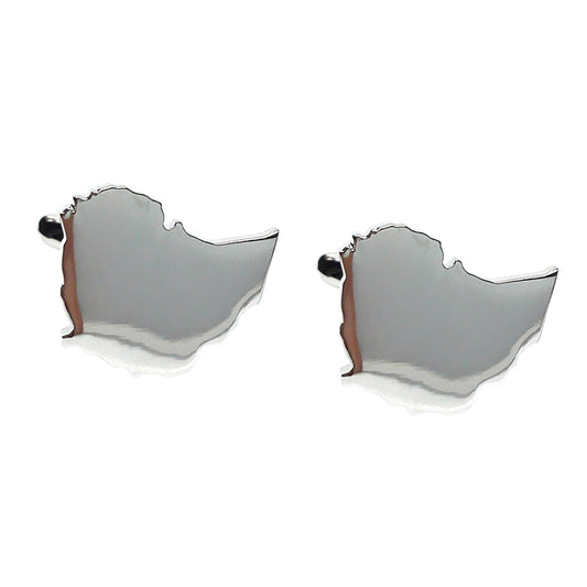 Outline Map of Ethiopia Rhodium Plated Cufflinks | Ashton and Finch