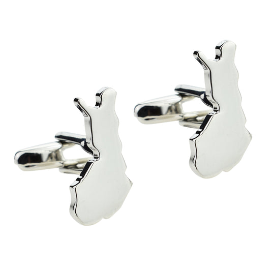 Outline Map of Finland Rhodium Plated Cufflinks | Ashton and Finch