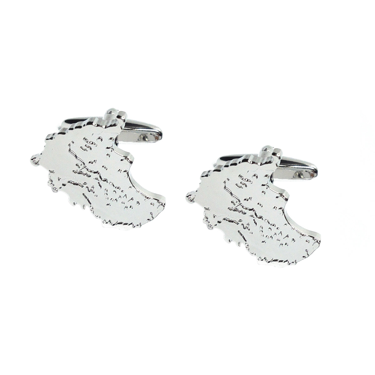 Outline Map of Greece Rhodium Plated Cufflinks | Ashton and Finch
