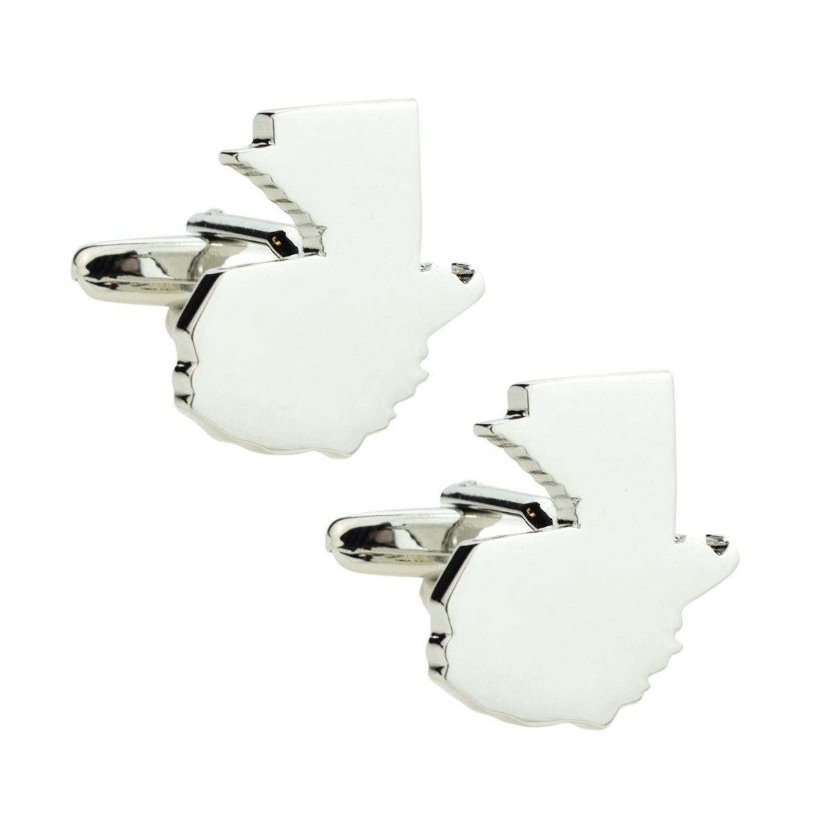 Outline Map of Guatemala Rhodium Plated Cufflinks | Ashton and Finch