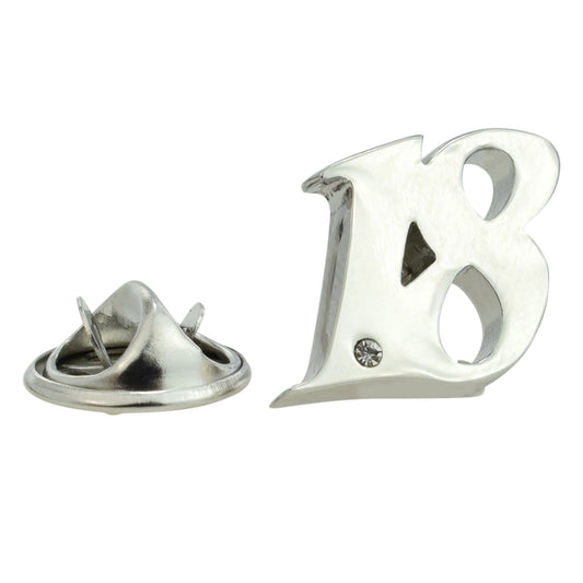 Rhodium Plated 18 Lapel Pin Badge with crystal decoration (AJTP03)