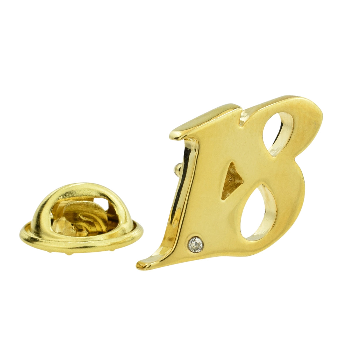 Gold Plated 18 Lapel Pin Badge with crystal decoration (AJTP04)