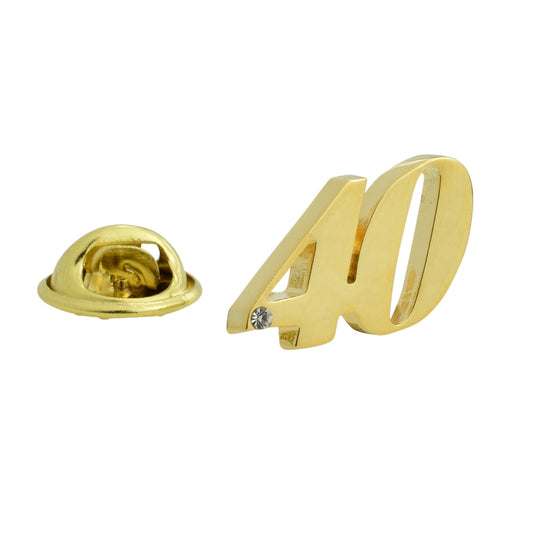 Gold Plated 40 Lapel Pin Badge with crystal decoration (AJTP11)