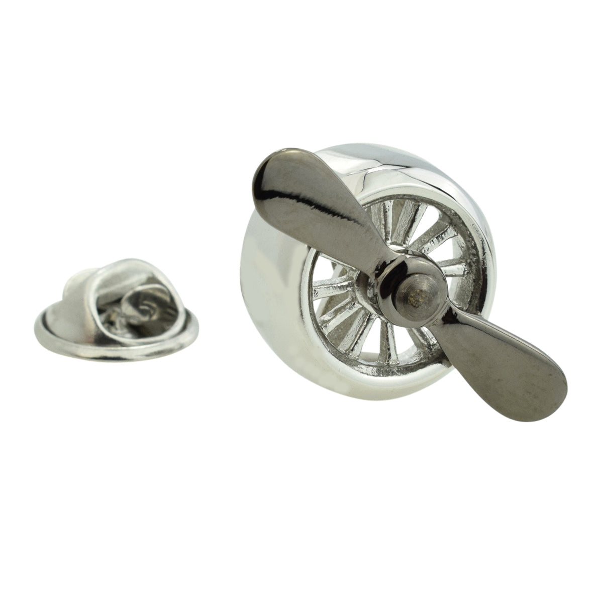 Aeroplane Aircraft Propeller Pilots Lapel Pin Badge Silver Finish