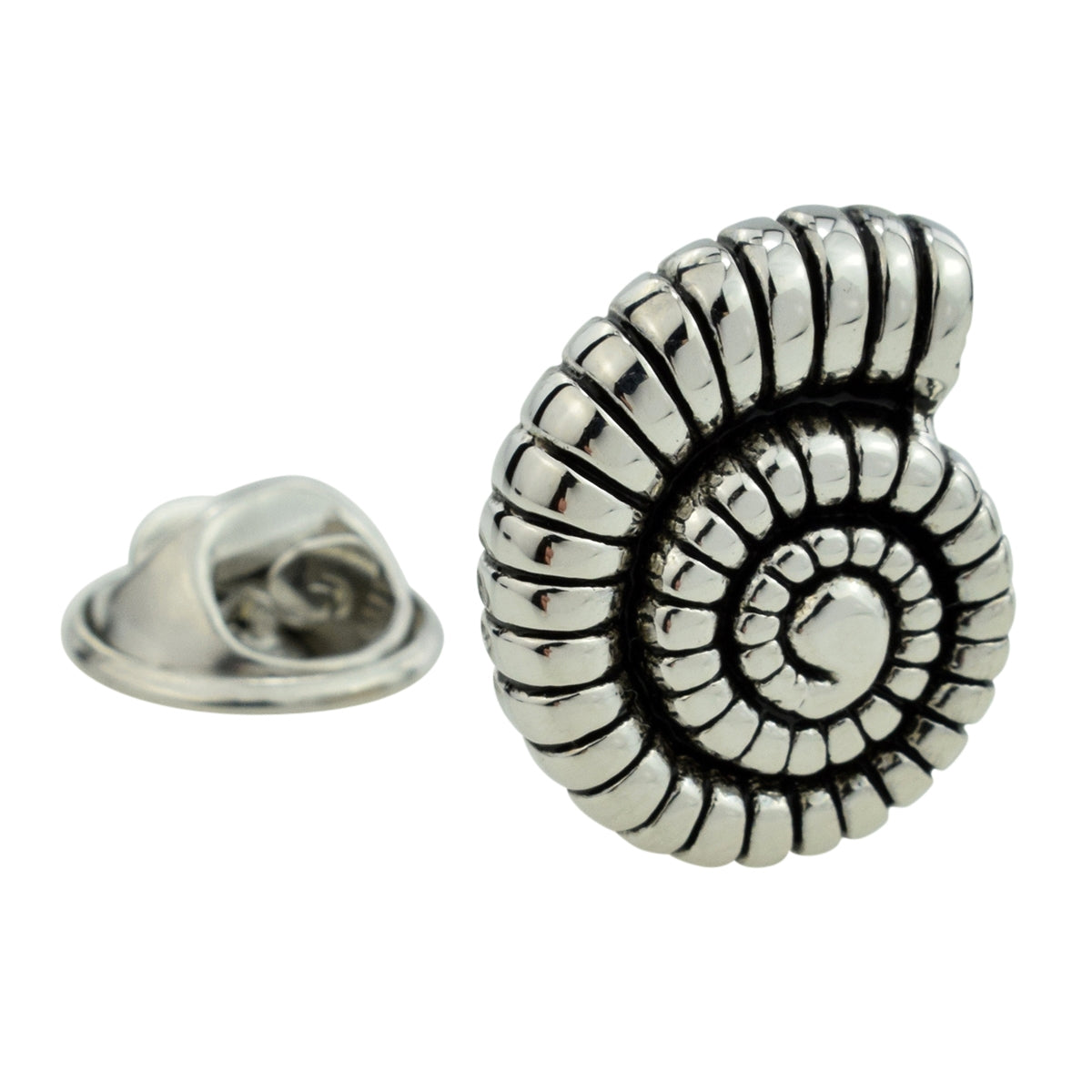 Ammonite Fossil Lapel Pin Badge (Design 1) (AJTP38)