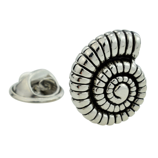 Ammonite Fossil Lapel Pin Badge (Design 1) (AJTP38)