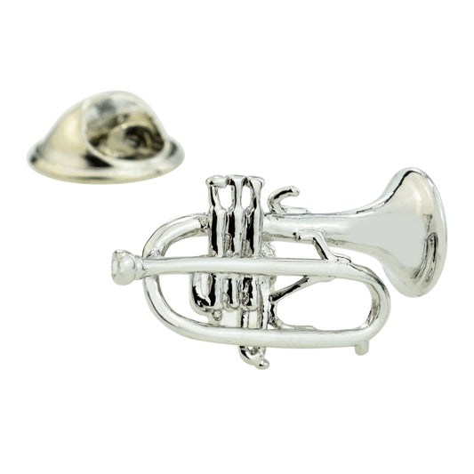 High Detail Trumpet Lapel Pin Badge