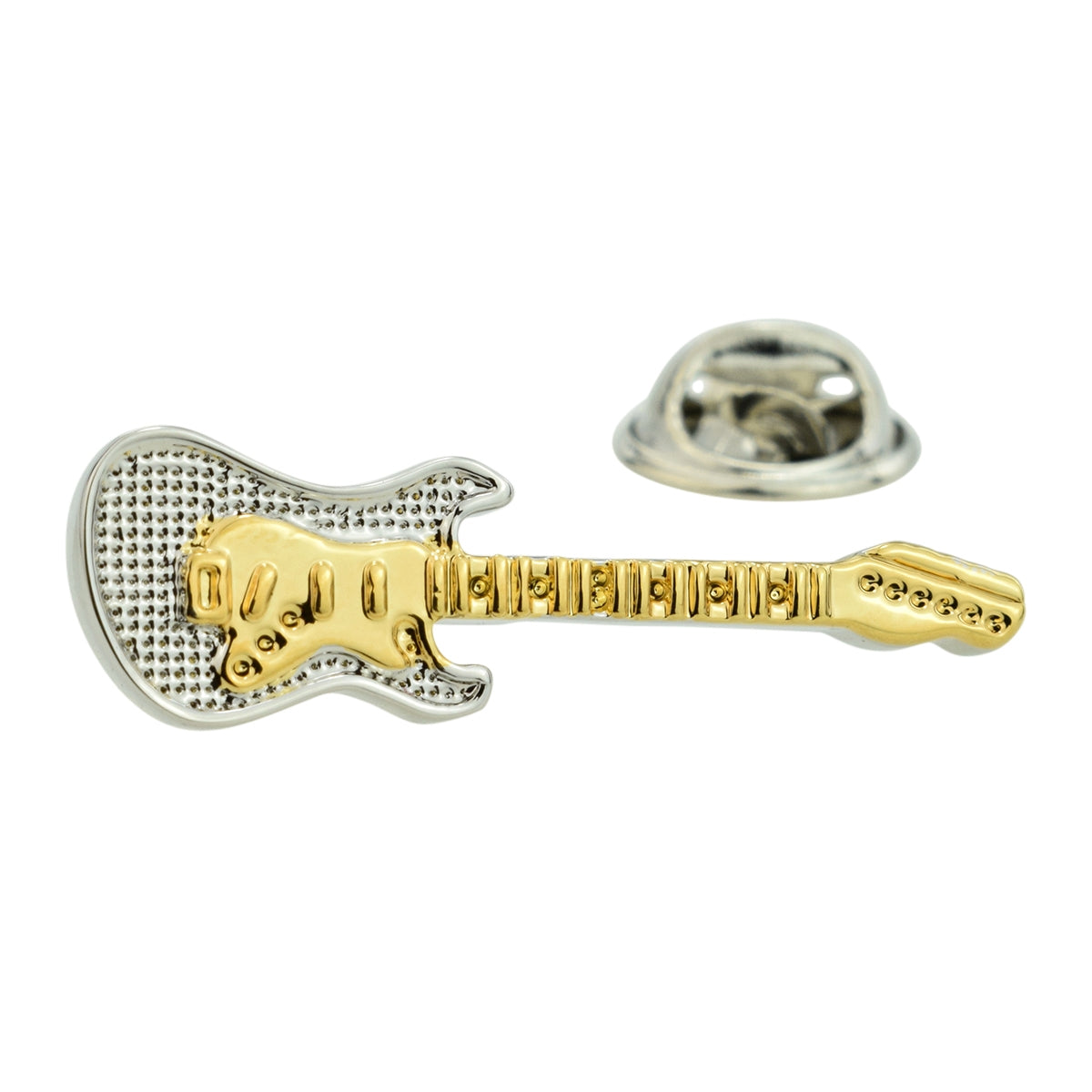 Two Tone Electric Guitar Design Lapel Pin Badge