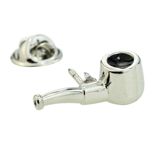 Smoking Pipe with black bowl Lapel Pin badge