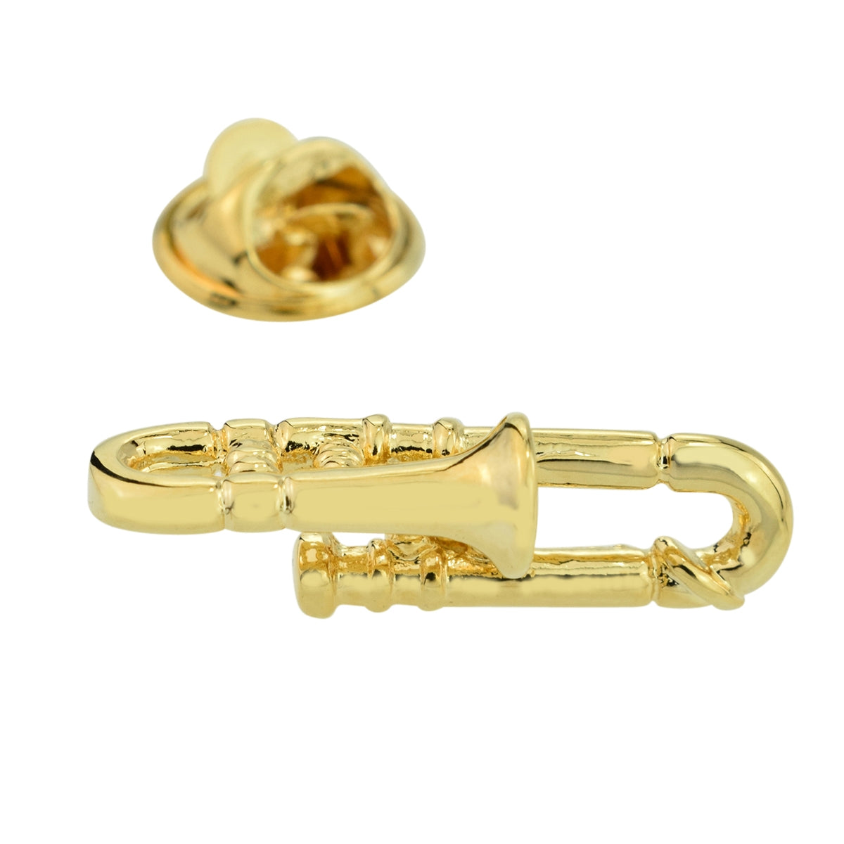 Gold Plated Trombone Music Instrument Lapel Pin badge