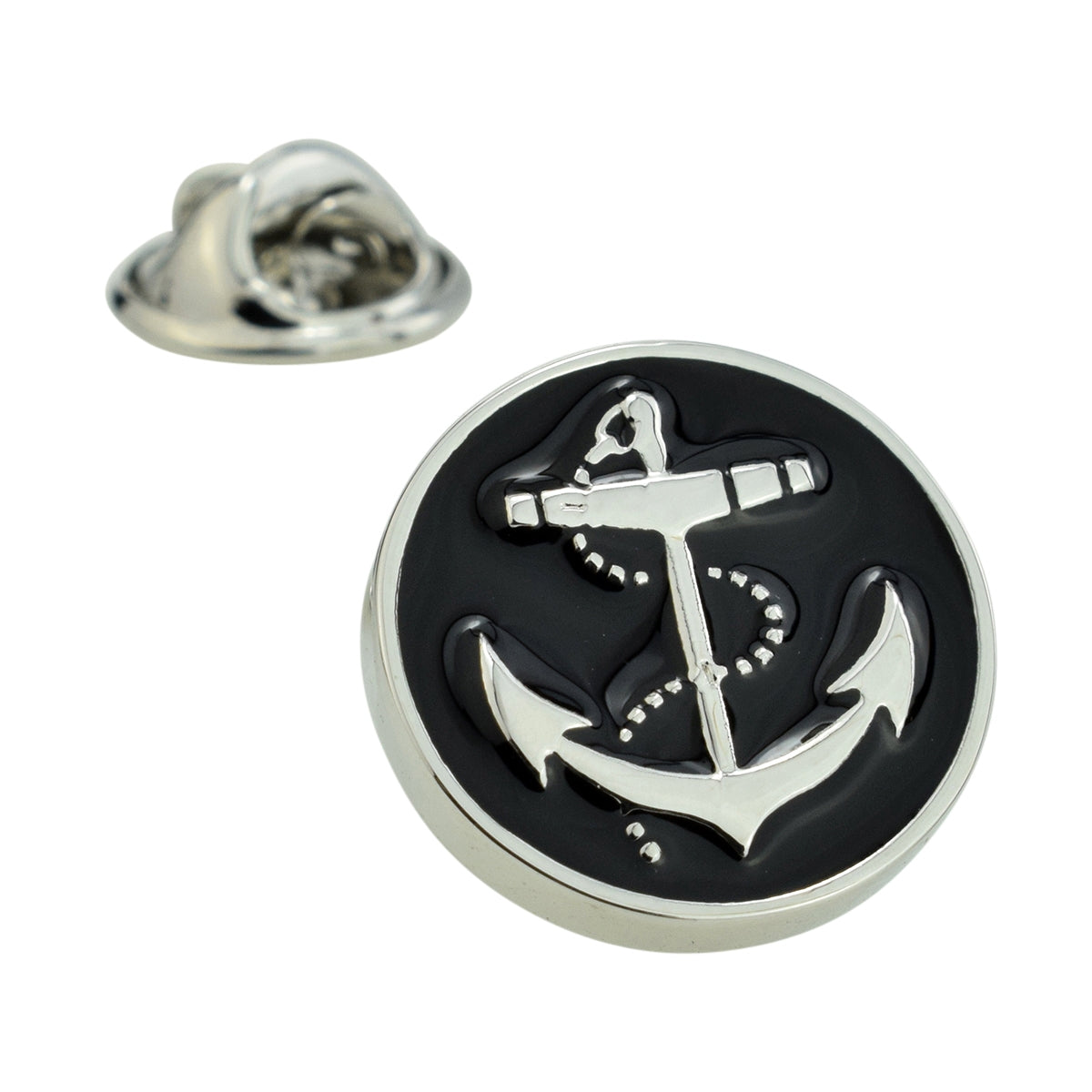 Black Circle Anchor, Sailing Lapel Pin Badge