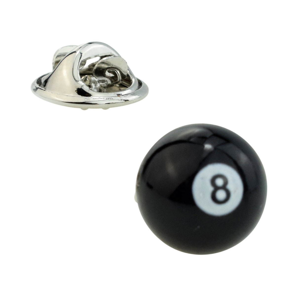 Black 8 Ball Pool Lapel Pin Badge