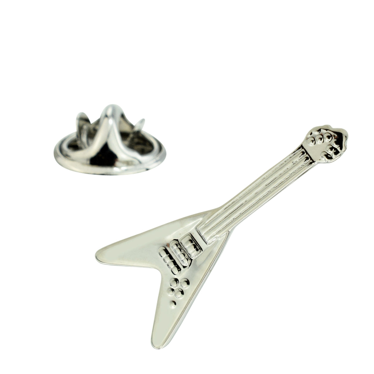V Shaped Electric Guitar Lapel Pin Badge