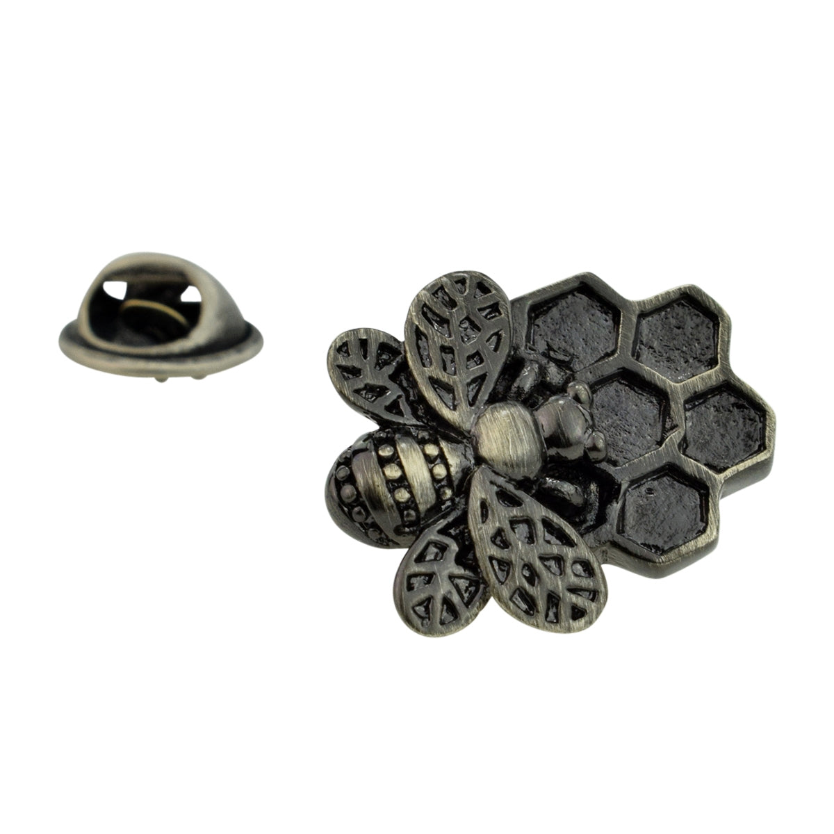 Honey Bumble Bee & Honeycomb Lapel Pin Badge Bees