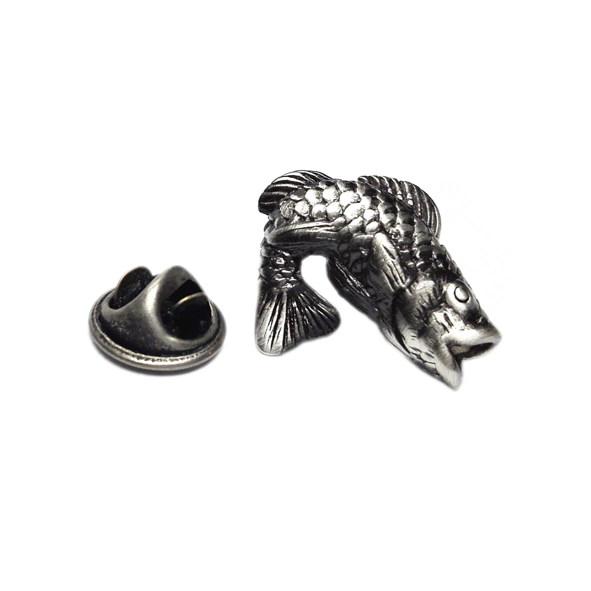 Antique Leaping Salmon Fish Lapel Pin Badge