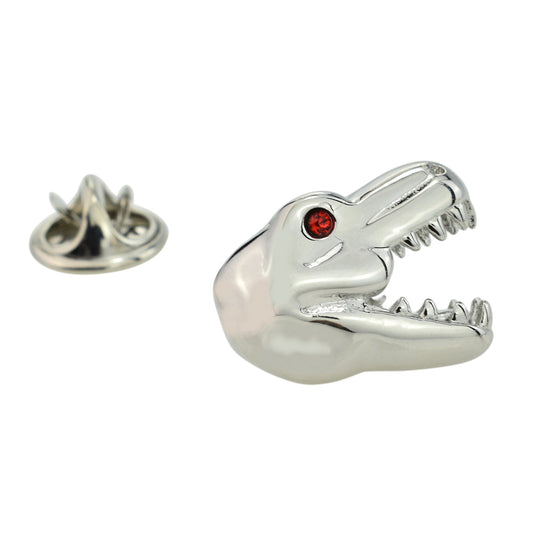 Dinosaur T Rex Roaring Head Fossil Lapel Pin Badge