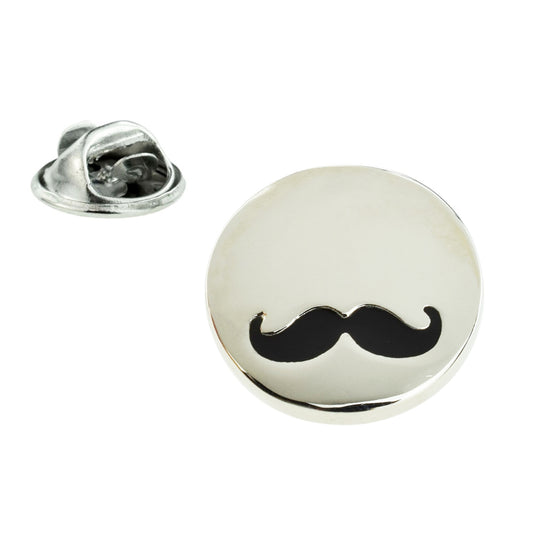 High Polished Moustache Design Lapel Pin Badge