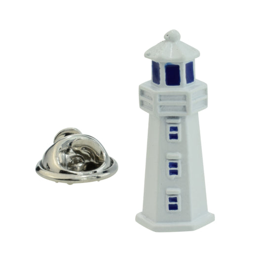Hexagonal Lighthouse Lapel Pin Badge