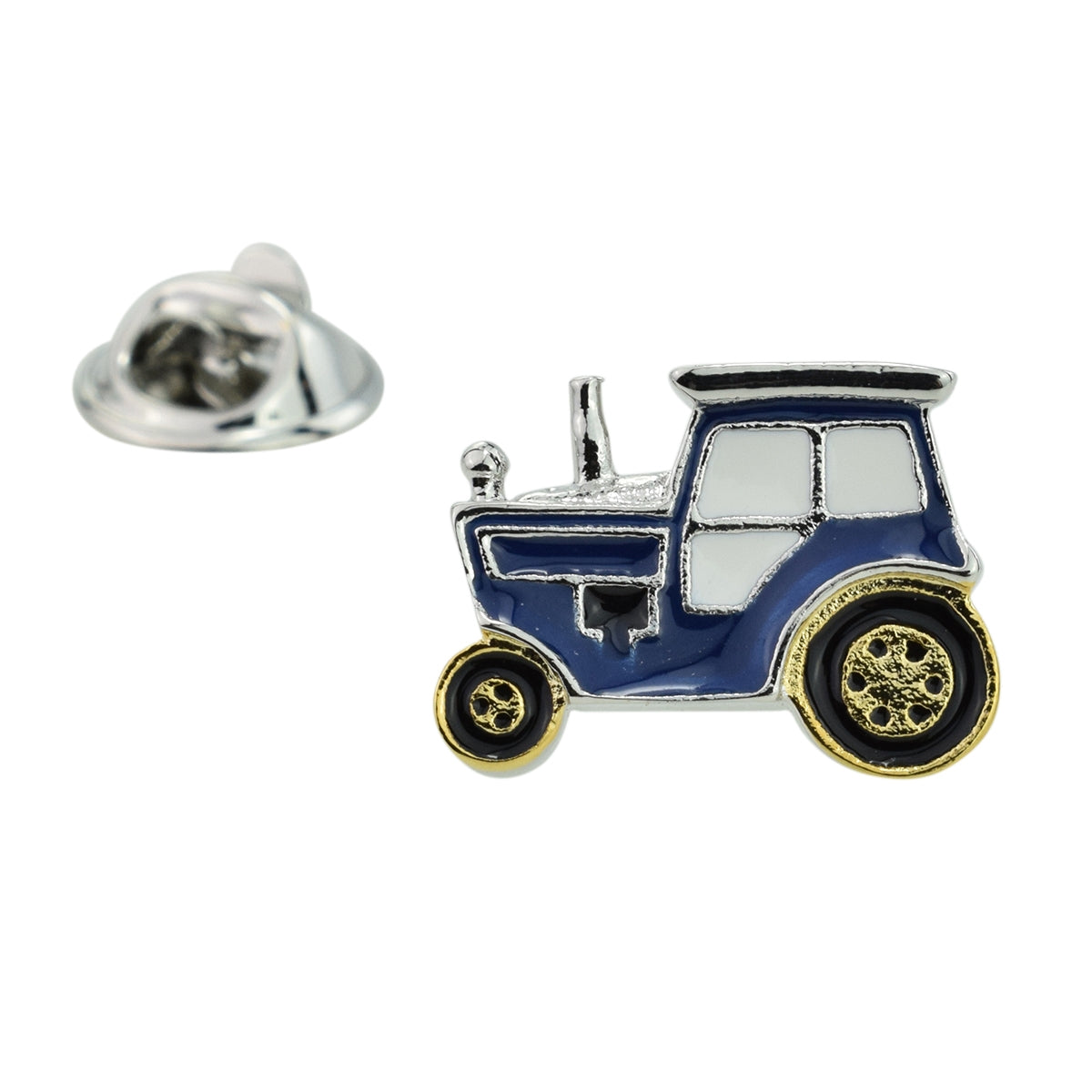 Blue Tractor Lapel Pin Badge