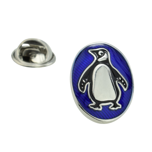 Front View Oval Penguin Lapel Pin Badge