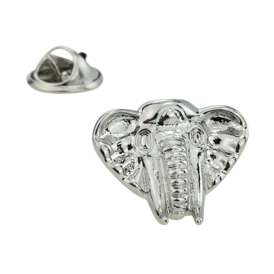 African Elephant Head Zoo Animal Lapel Pin Badge