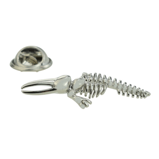 Blue Whale Skeleton Lapel Pin Badge