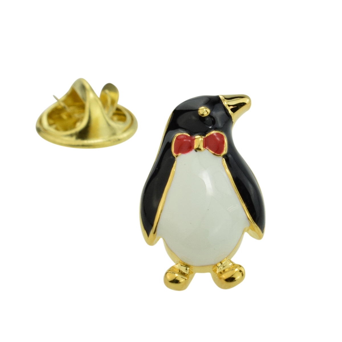 Gold & Coloured Penguin Lapel Pin Badge