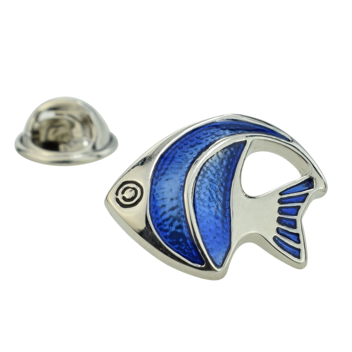 Blue Tropical Fish Lapel Pin Badge