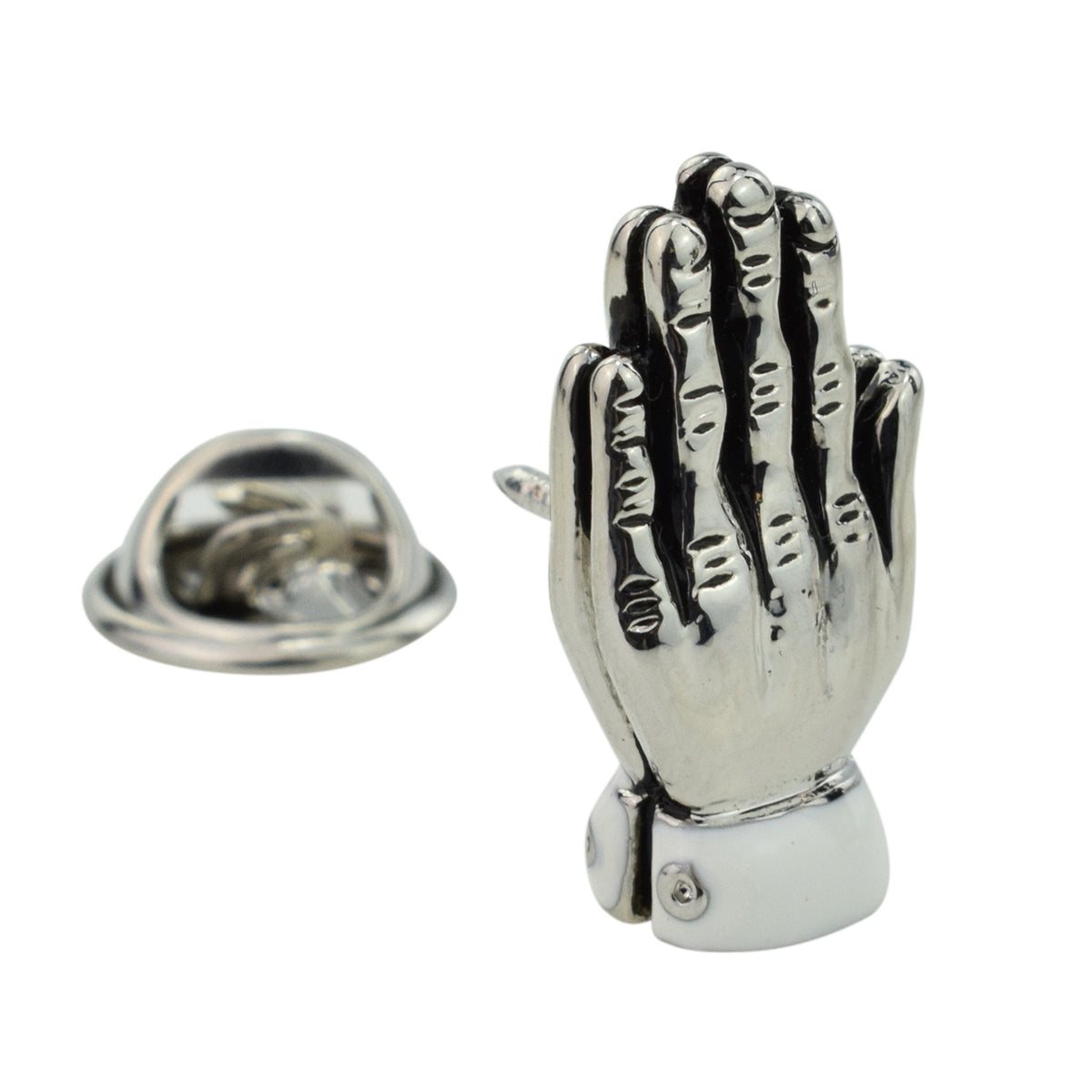 Hands Clasped in Prayer Religion Lapel Pin Badge