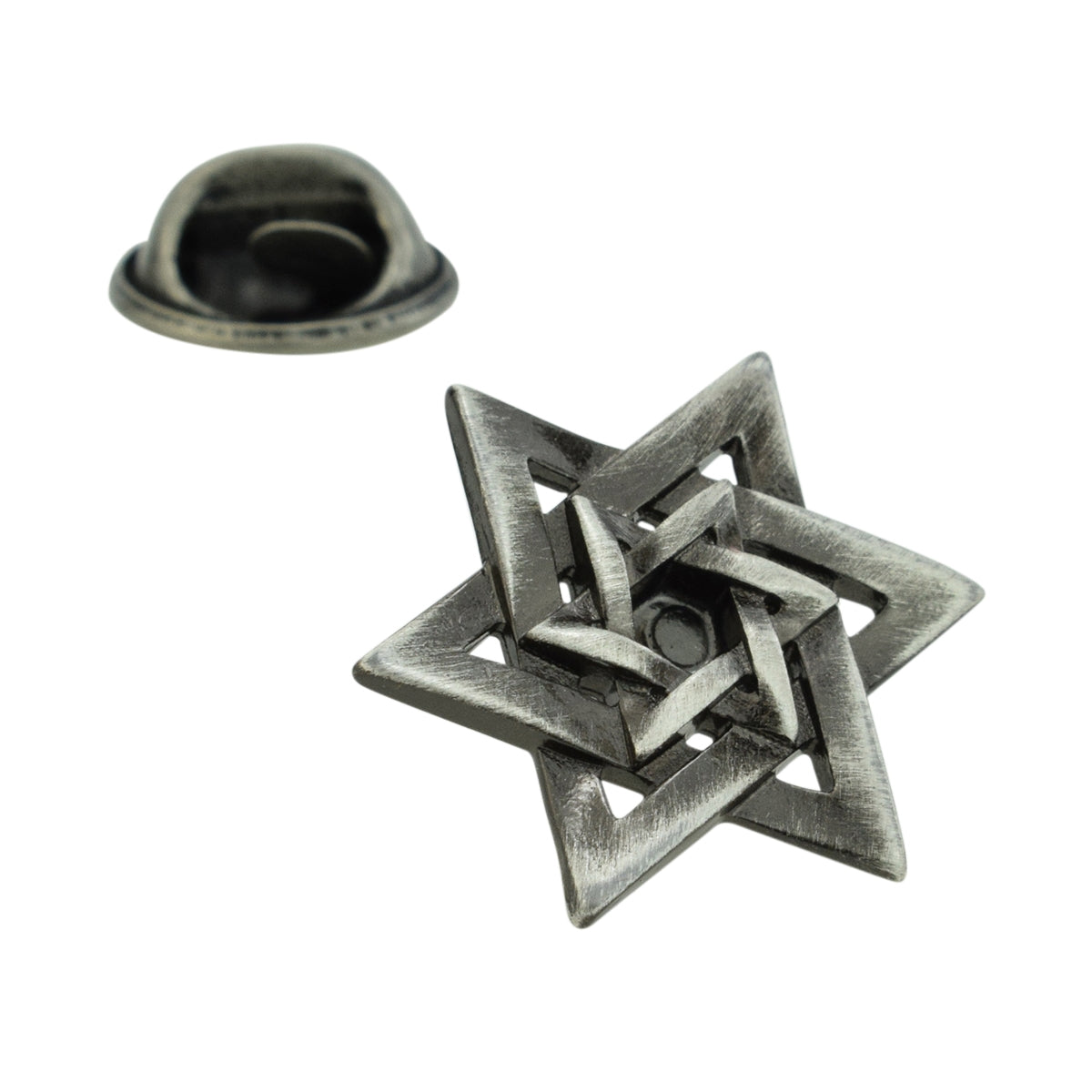 Antique Style Star of David Jewish Religion Lapel Pin Badge
