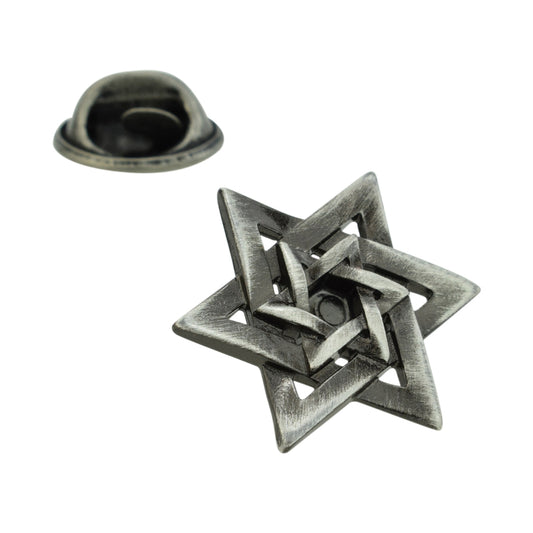 Antique Style Star of David Jewish Religion Lapel Pin Badge