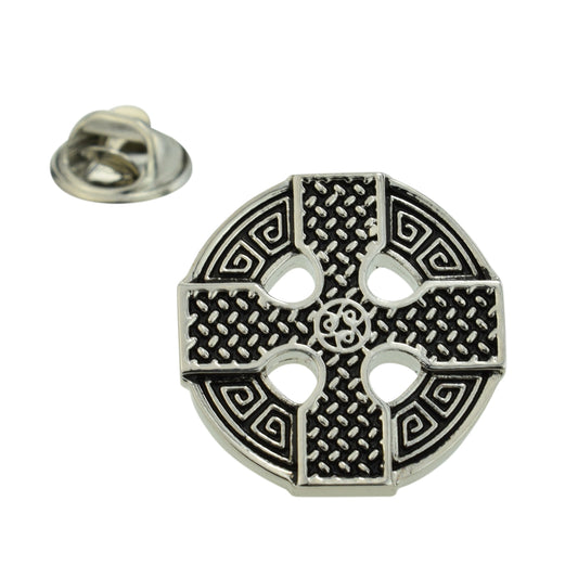 Round Celtic Cross Religion Lapel Pin Badge