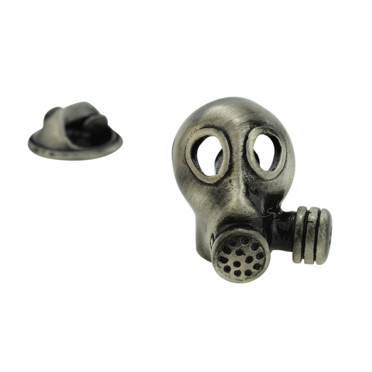 Antique Finish Gas Mask Lapel Pin  Badge Steam Punk