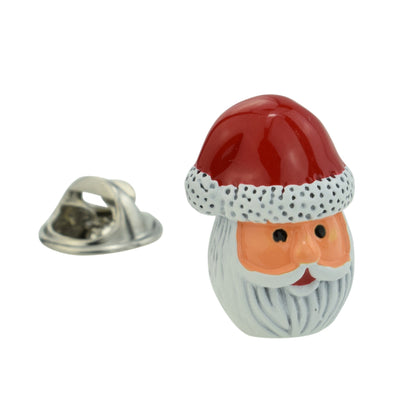Father Christmas Santa Head Lapel Pin Badge