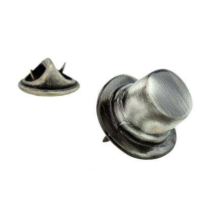 Antique Finish Top Hat Wedding Lapel Pin Badge