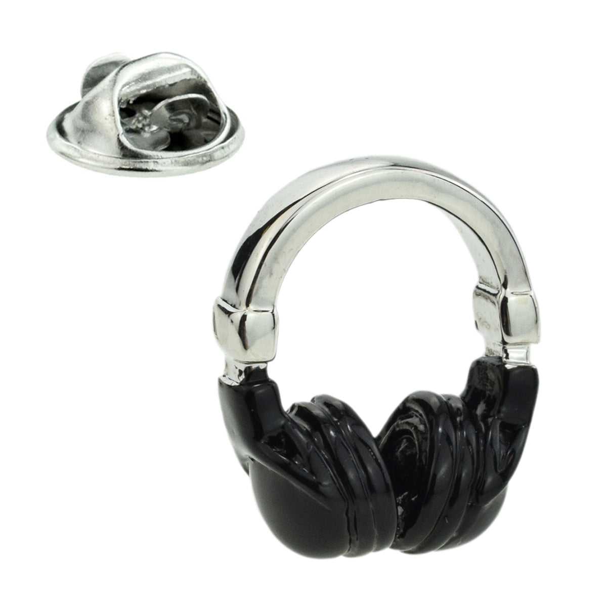 Cool Headphones Lapel PIn Badge