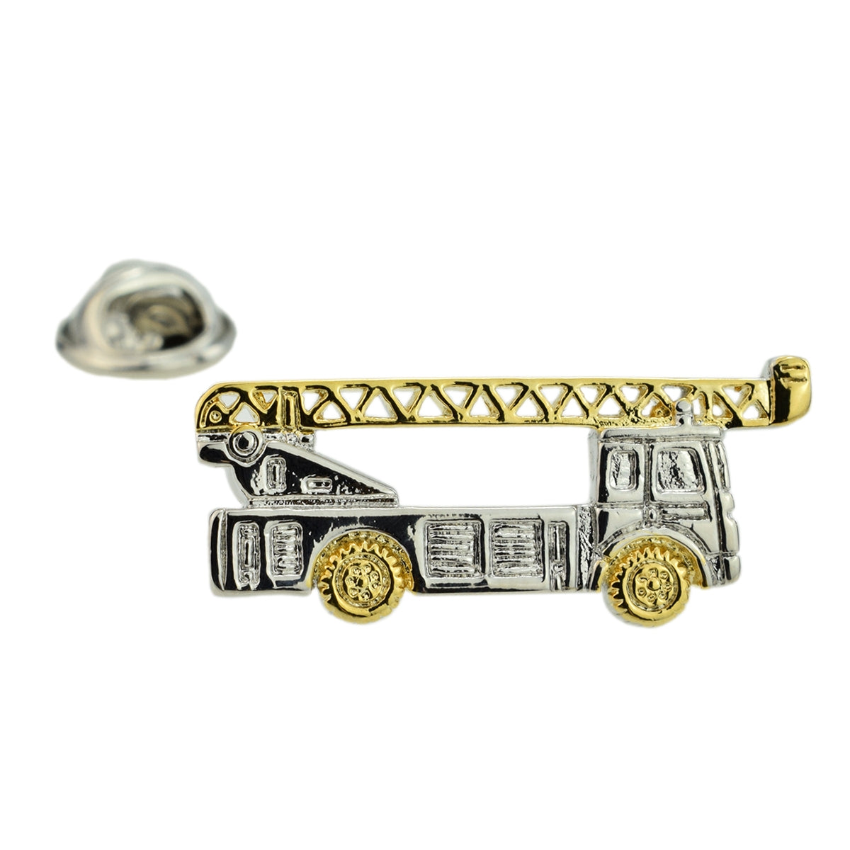 Lorry Mounted Crane Two Tone Lapel Pin Badge