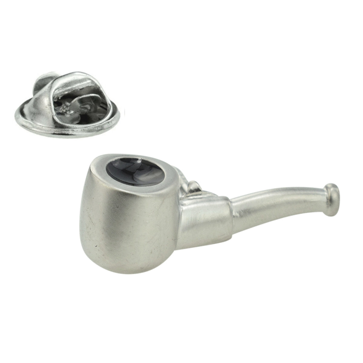 Matt Finish Straight Smoking Pipe Lapel Pin Badge