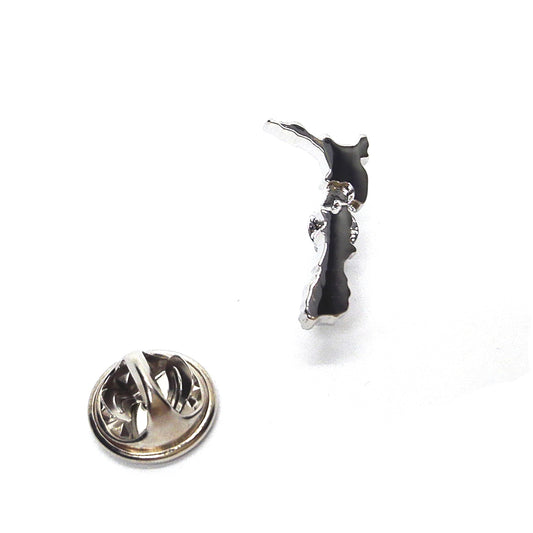 New Zealand Outline Map Lapel Pin Badge