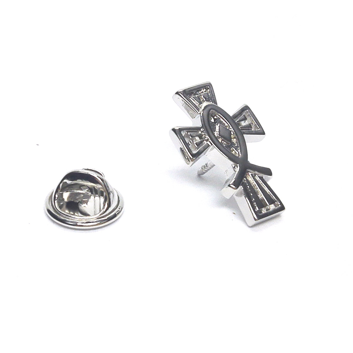 Ichthus Christian Cross Lapel Pin Badge