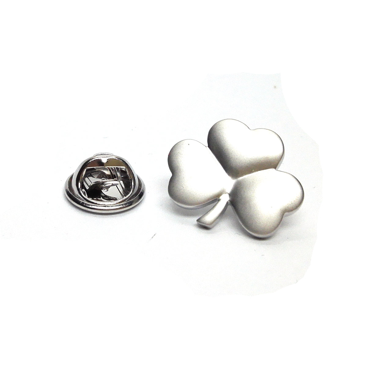 Brushed Shamrock Irish Lapel Pin Badge