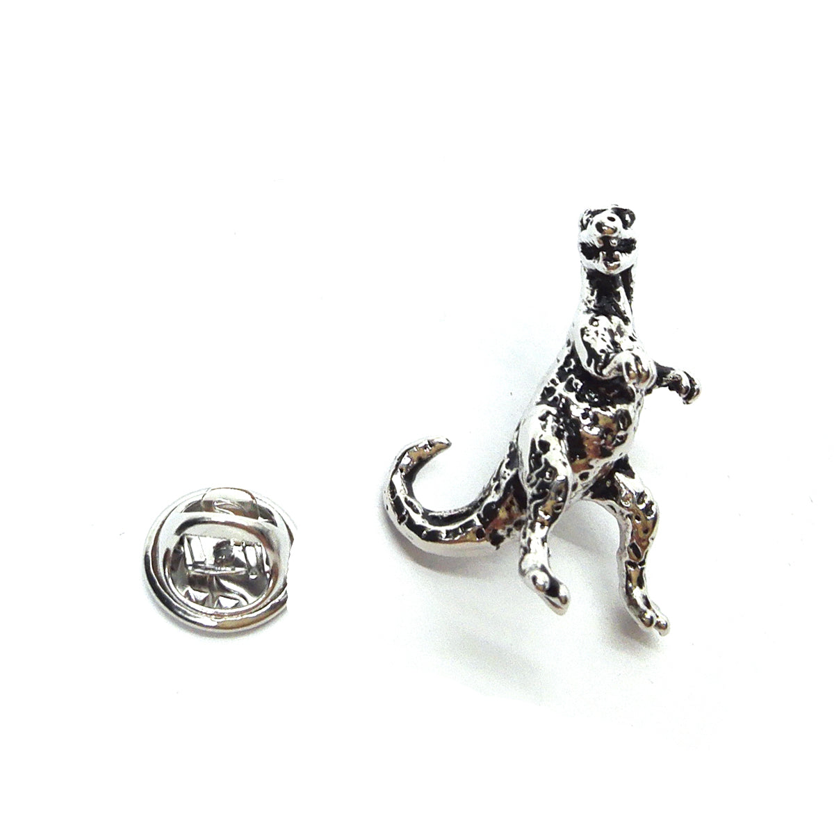 Standing T Rex Dinosaur Fossil Lapel Pin Badge