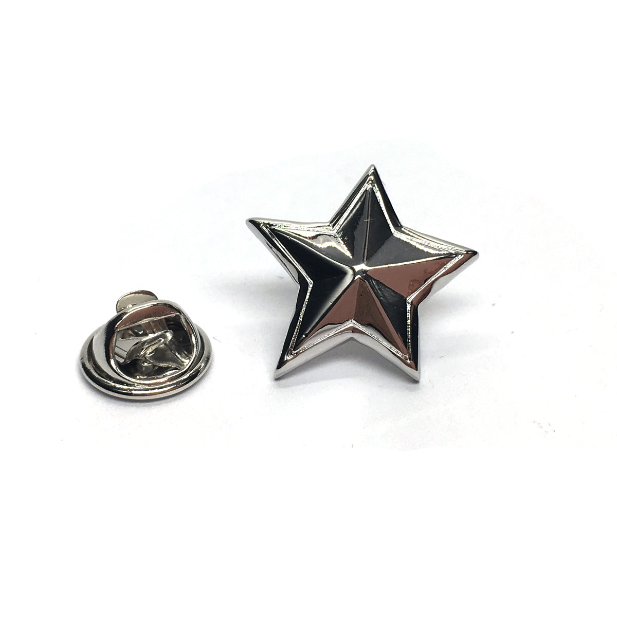 Rhodium Plated Star Lapel Pin Badge