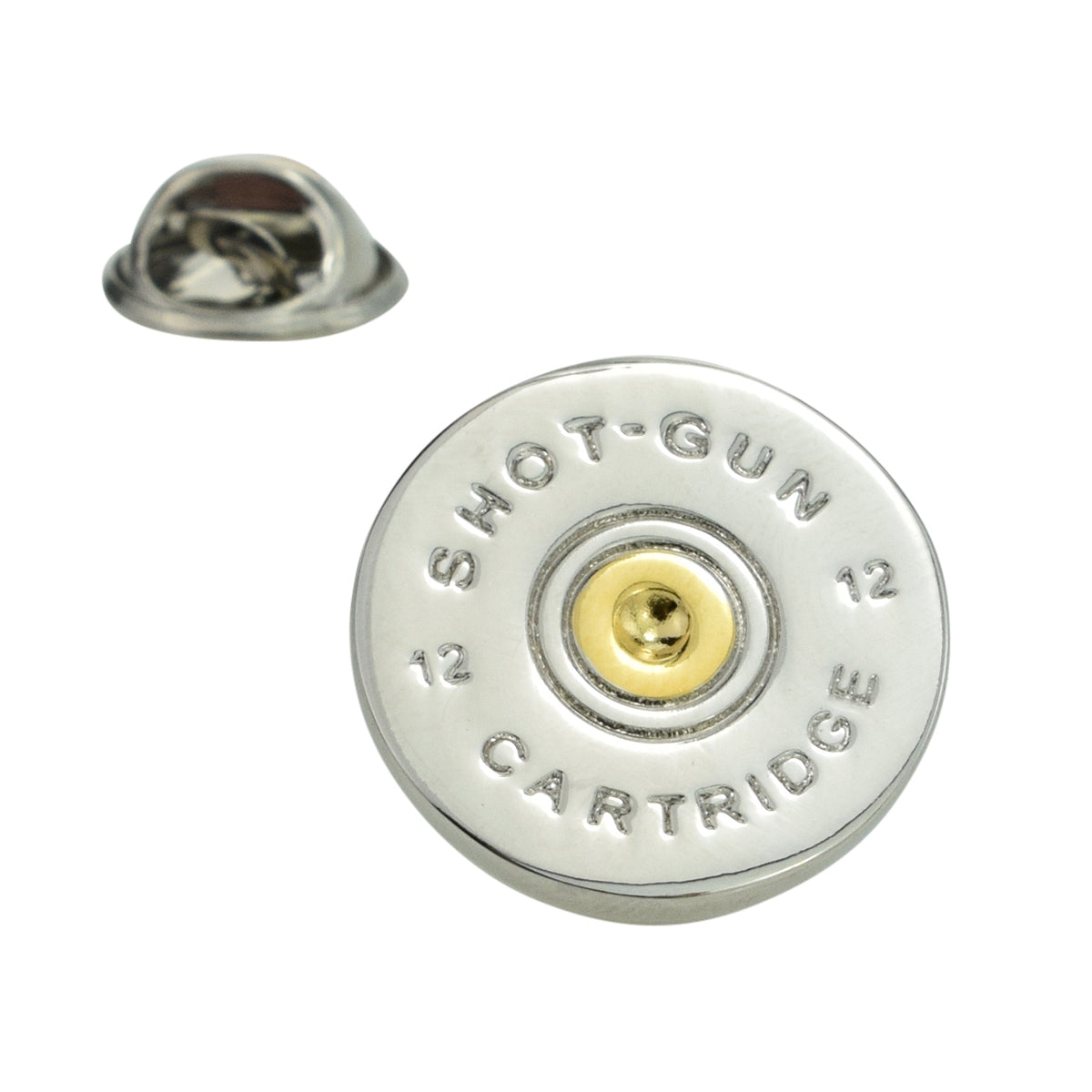 Shotgun Cartridge Two Tone Lapel Pin Badge